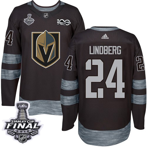 Adidas Golden Knights #24 Oscar Lindberg Black 1917-100th Anniversary 2018 Stanley Cup Final Stitched NHL Jersey